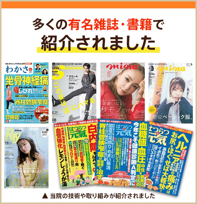 多くの有名雑誌・書籍で紹介されました